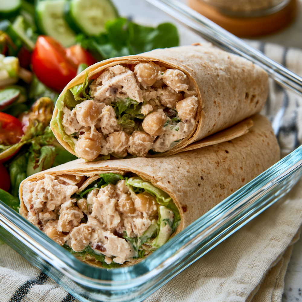 4. Rotisserie Chicken & Chickpea Salad Wraps