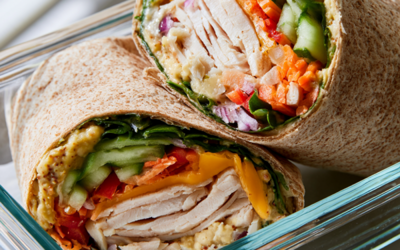 4. Turkey Hummus Wraps