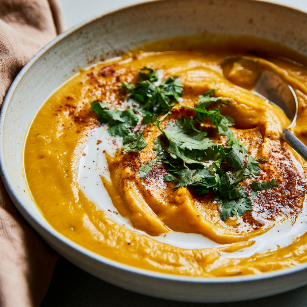 5. Creamy Sweet Potato Soup with Greek Yogurt