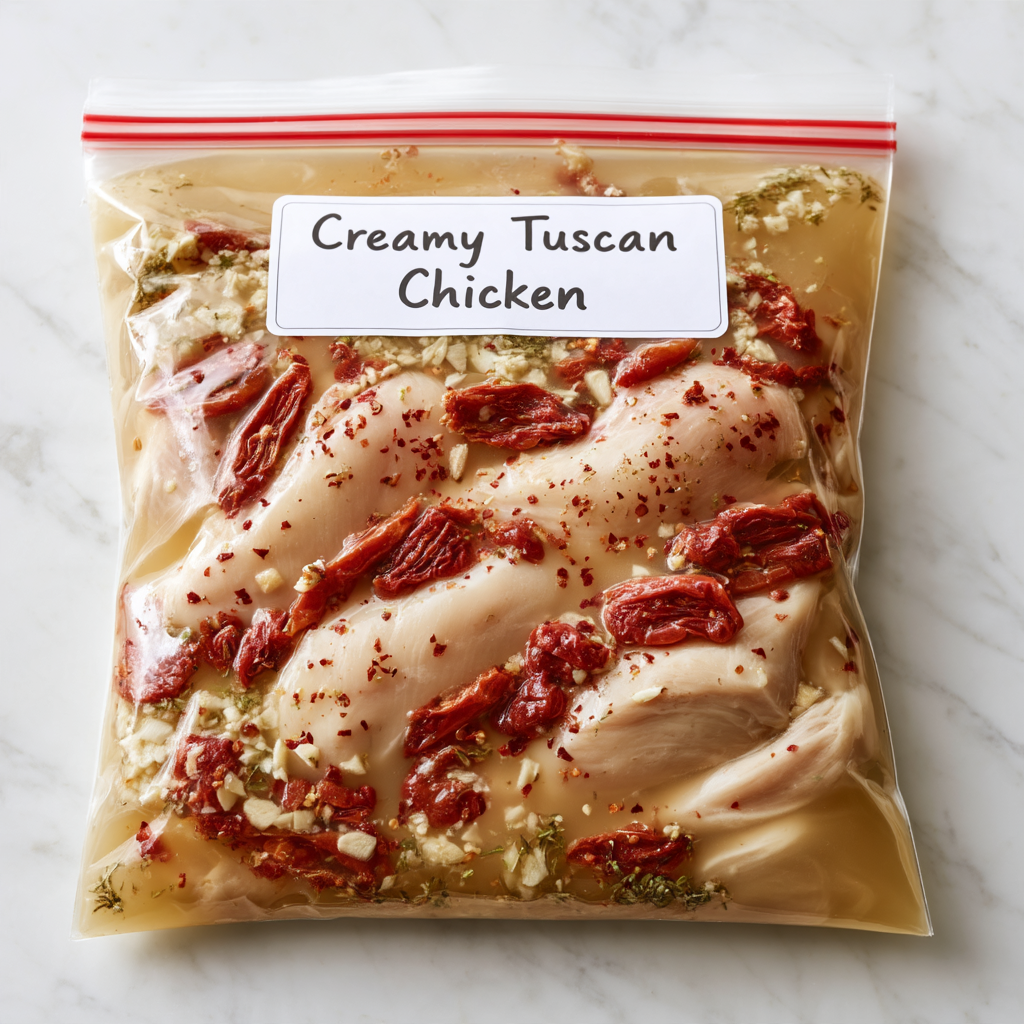 5. Creamy Tuscan Chicken Freezer Bag