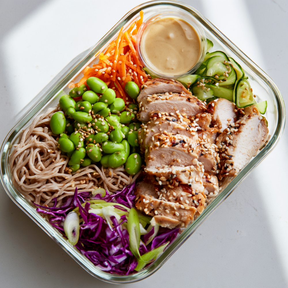 6. Cold Sesame Chicken Noodle Bowls