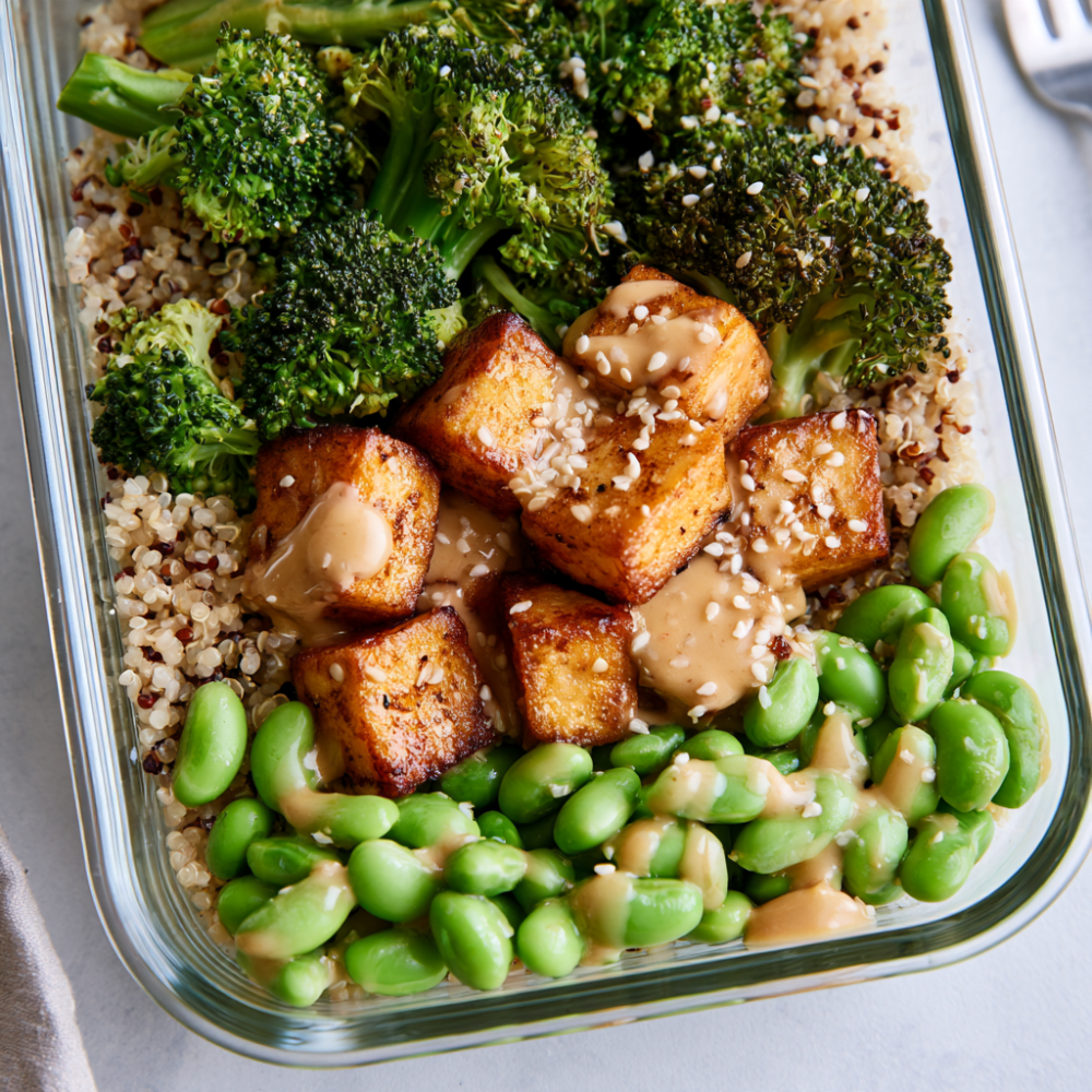 6. Crispy Tofu & Edamame Bowls