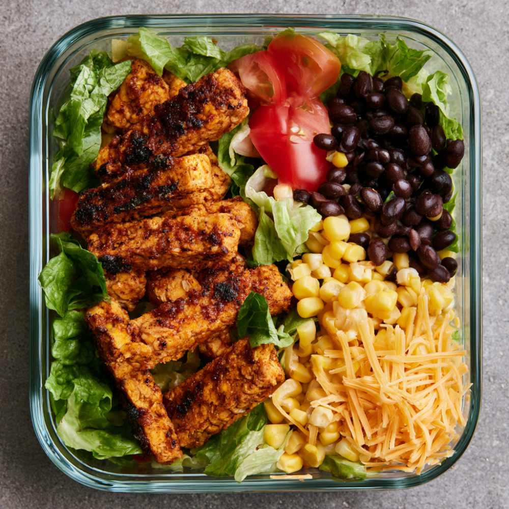 9. Vegetarian Taco Salad Meal-Prep Bowls