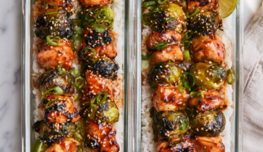 Air Fryer Meal Prep_ Sweet Chili Chicken & Brussels Sprouts Skewers-Meal Prep