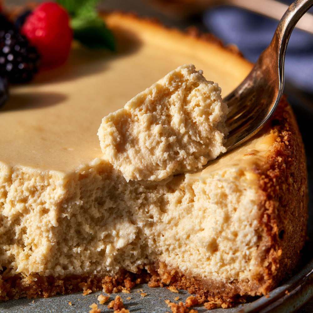 Baked Protein Cheesecake Recipe-Closeup