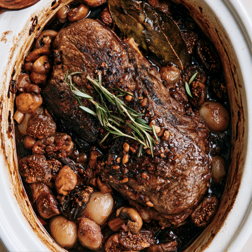 Balsamic Fig & Rosemary Slow Cooker Pot Roast with Creamy Parmesan Polenta - Slow Cooker