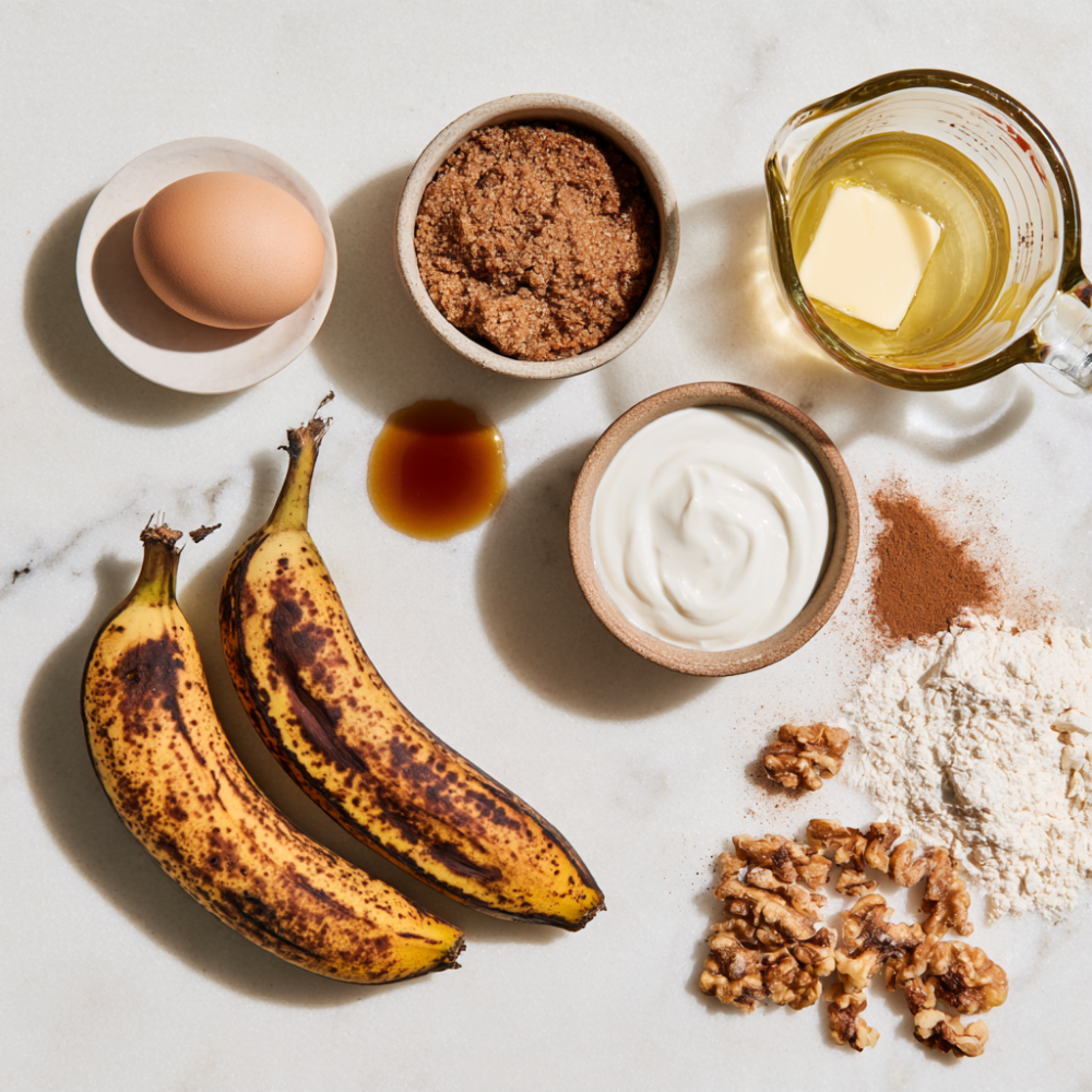 Banana Bread Recipe with 2 Bananas-Ingredients