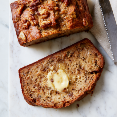 Banana Bread Recipe with 2 Bananas-Slices