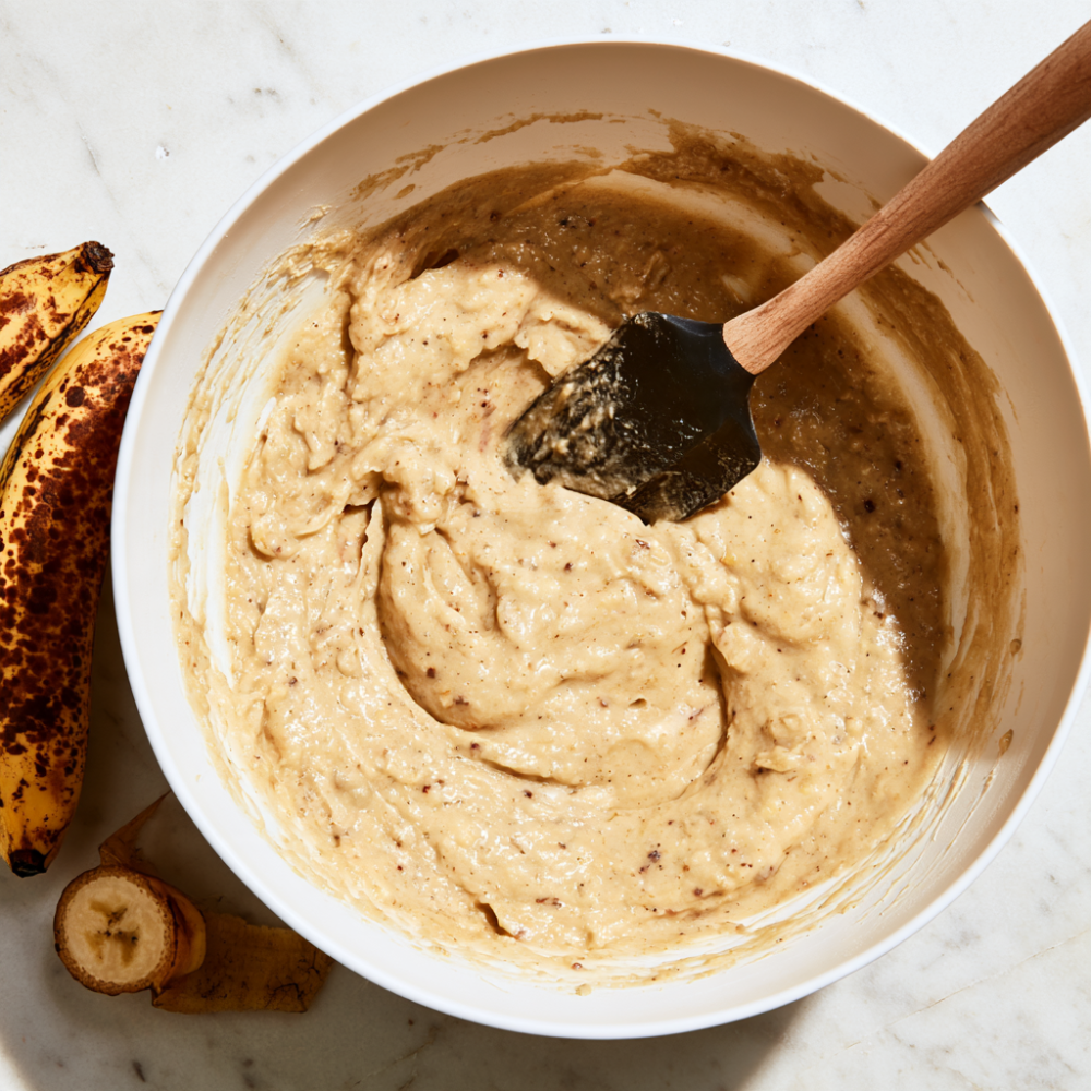 Banana Bread Recipe with 2 Bananas-batter