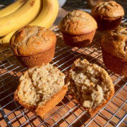 Banana Protein Muffins-closeup