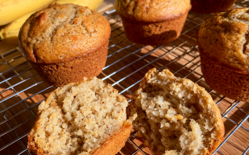 Banana Protein Muffins-closeup
