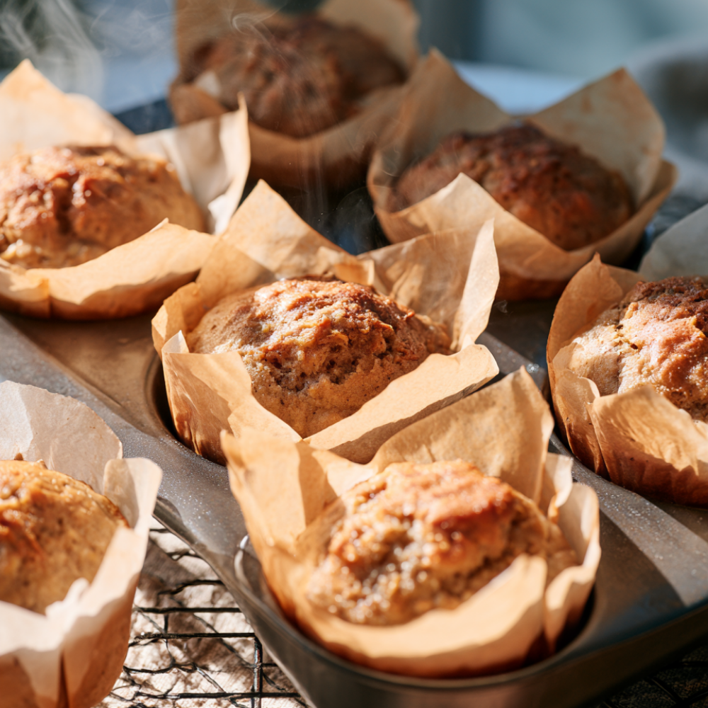 Banana Protein Muffins-cooling rack