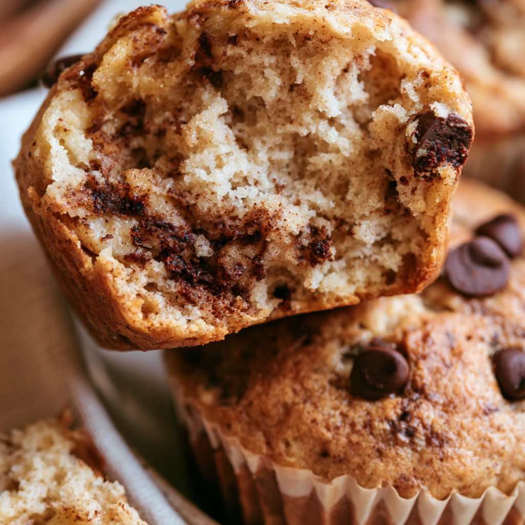 Banana Protein Muffins-with chocolate chips