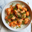 Bang Bang Chicken Bowl Over Rice with sauce