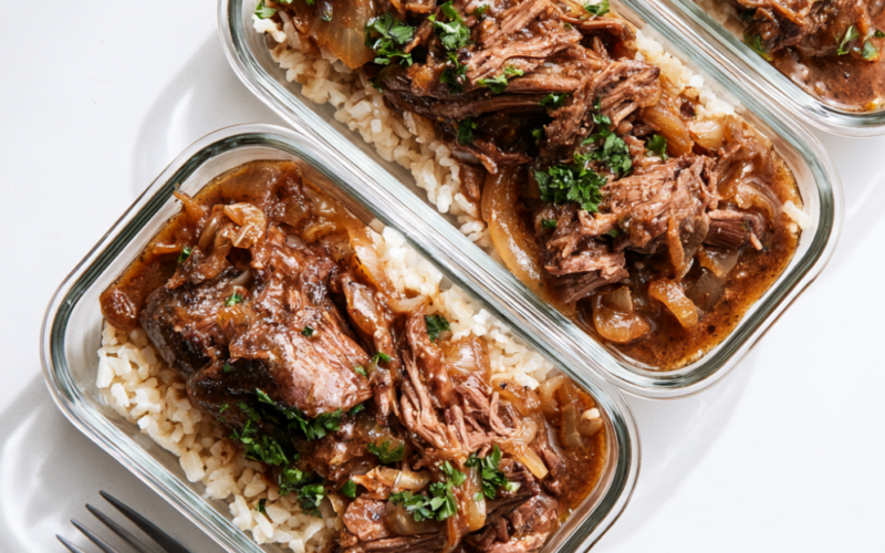 Beef Meal Prep_ French Onion Roast Meal Prep Containers