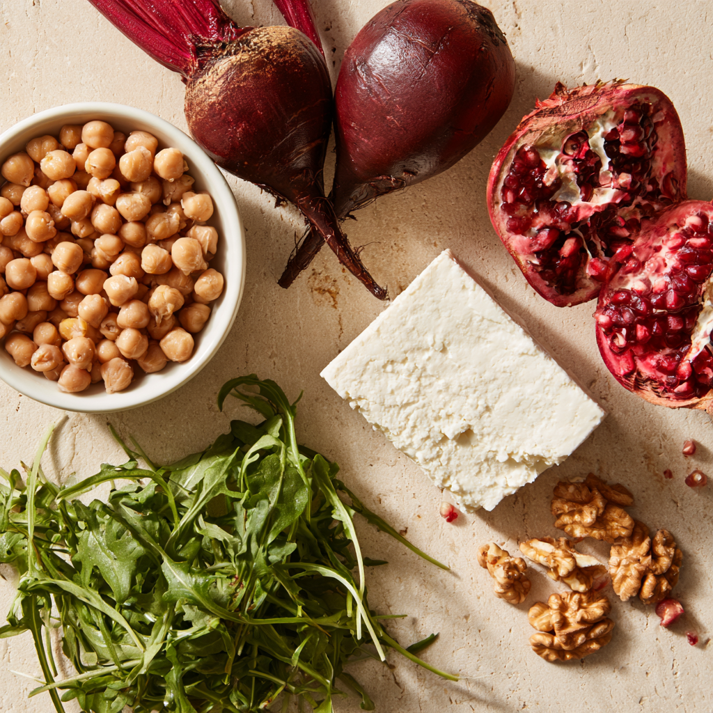 Beetroot Salad with Crispy Chickpeas and Feta Ingredients