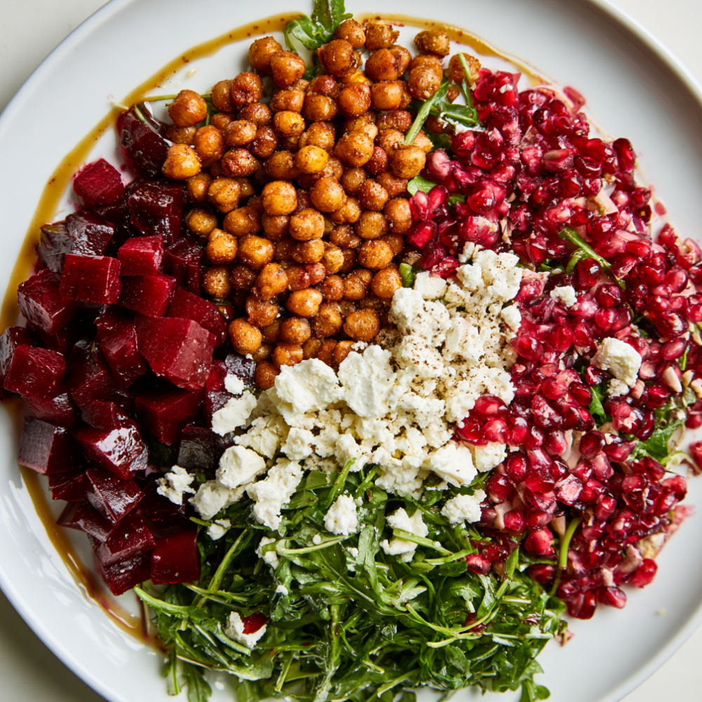 Beetroot Salad with Crispy Chickpeas and Feta