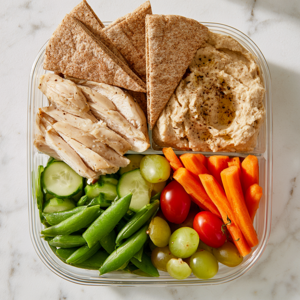 Bento Box 3_ Chicken Hummus Veggie Bento