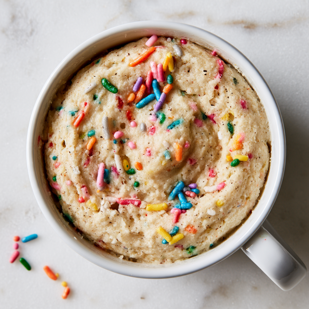 Birthday Cake Protein Mug Cake