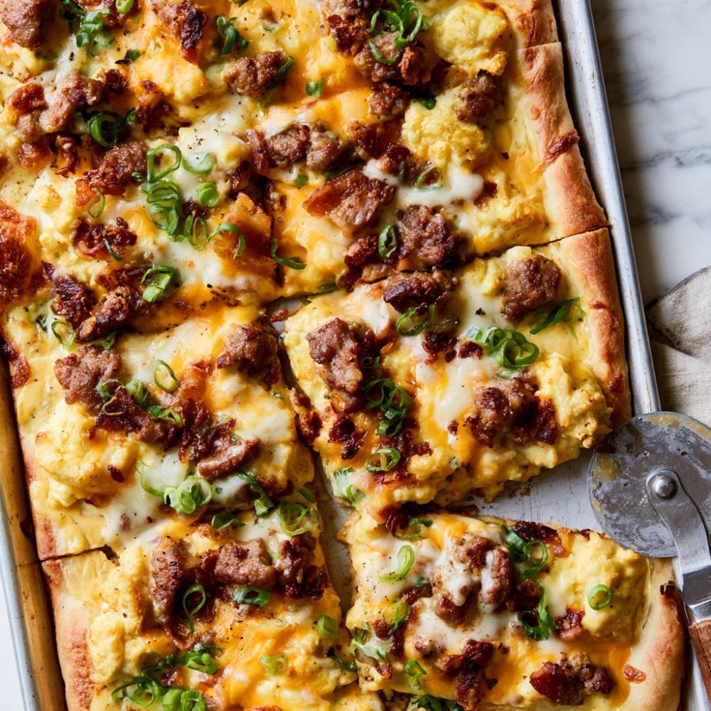 Breakfast Pizza Recipe-closeup