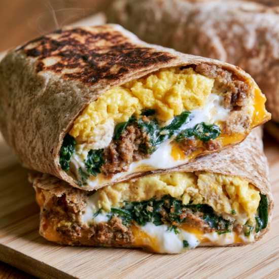 Breakfast Wraps With Turkey Sausage & Eggs
