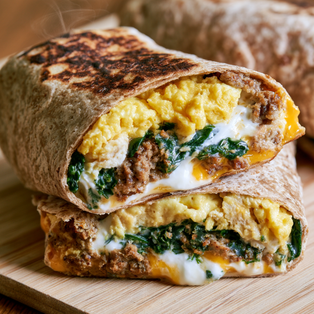 Breakfast Wraps With Turkey Sausage & Eggs