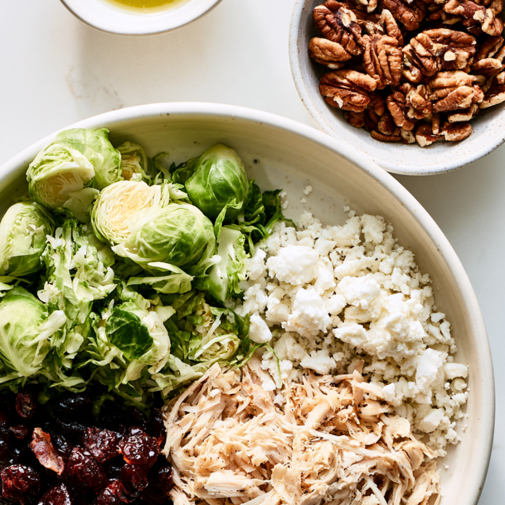 Brussels Sprout Salad with Cranberries, Pecans, & Maple-Dijon Vinaigrette-ingredients