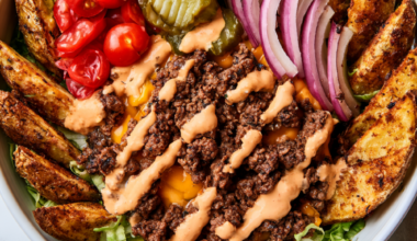 Burger Bowls Recipe With Ground Beef-closeup