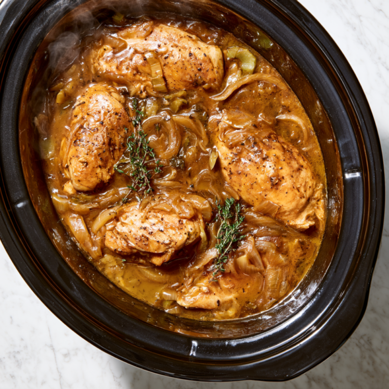 CROCKPOT SMOTHERED CHICKEN