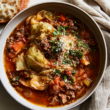 Cabbage Soup with Ground Beef-Served