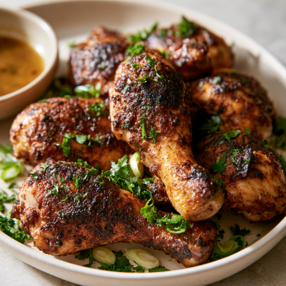 Cajun Butter Crockpot Chicken Drumsticks served