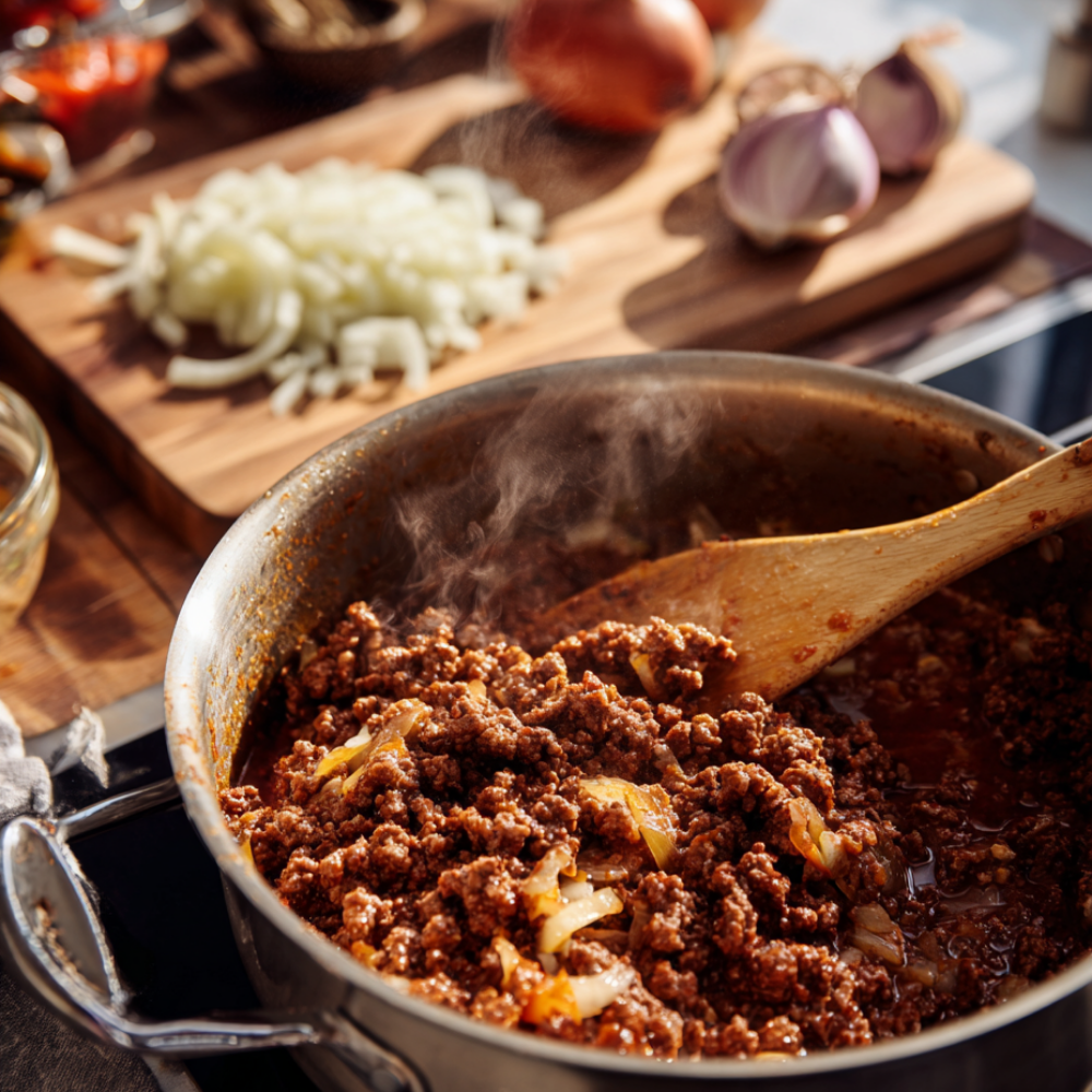 Cheesy Ground Beef and Rice Casserole - process