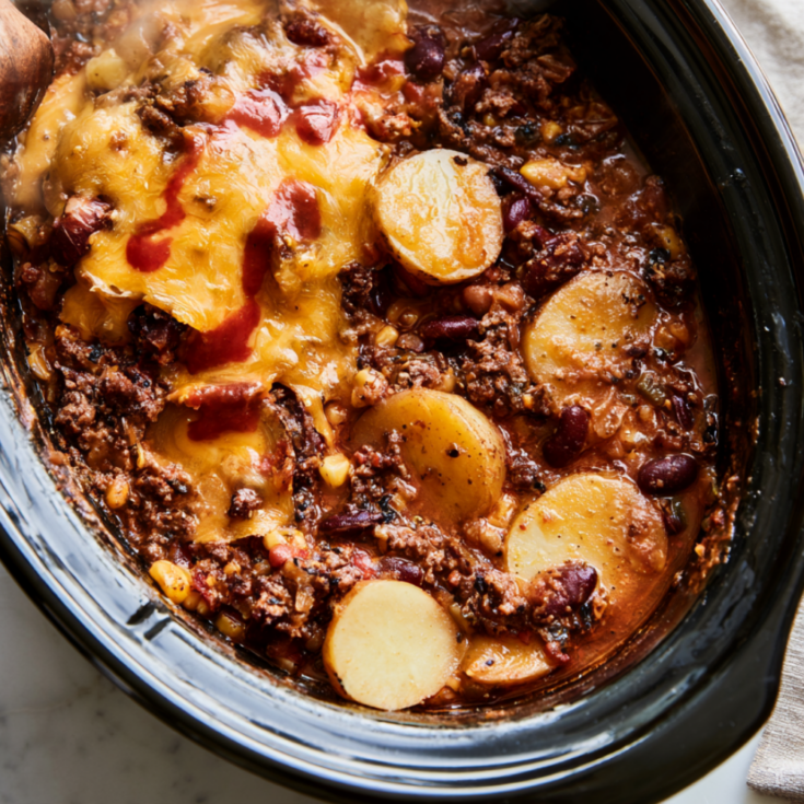 Cheesy Slow Cooker Cowboy Casserole