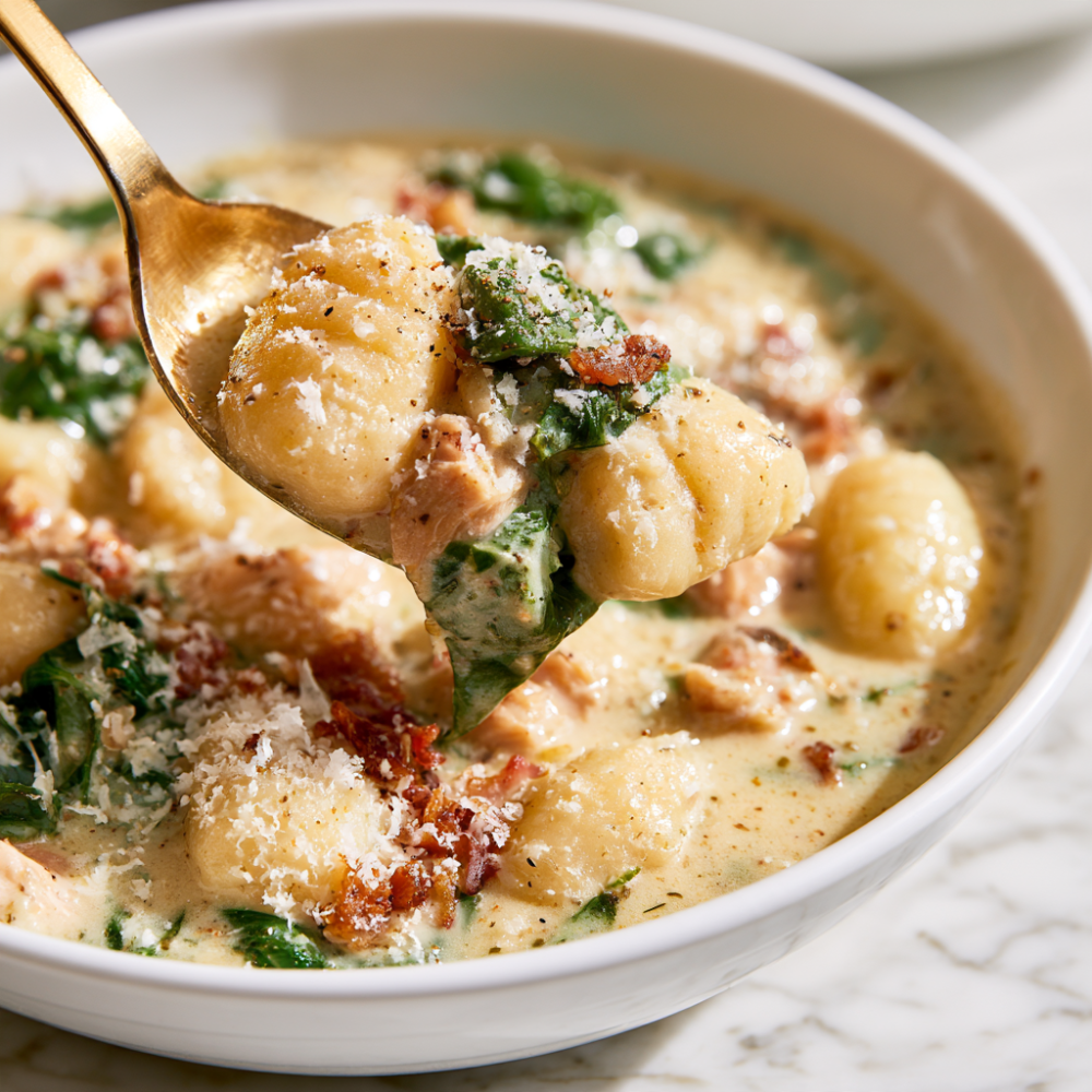 Chicken Gnocchi Soup Recipe-Closeup