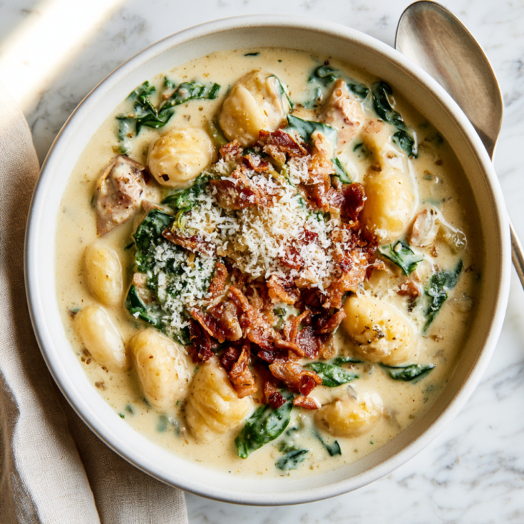 Chicken Gnocchi Soup Recipe-Served