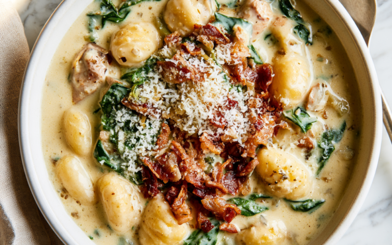 Chicken Gnocchi Soup Recipe-Served