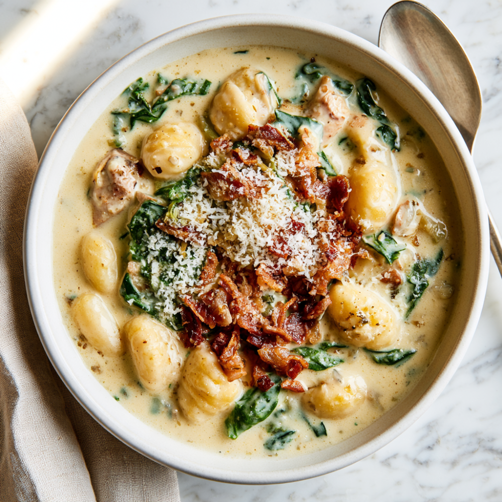 Chicken Gnocchi Soup Recipe-Served
