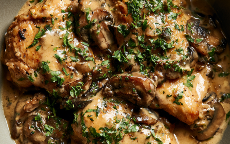 Chicken Marsala Served