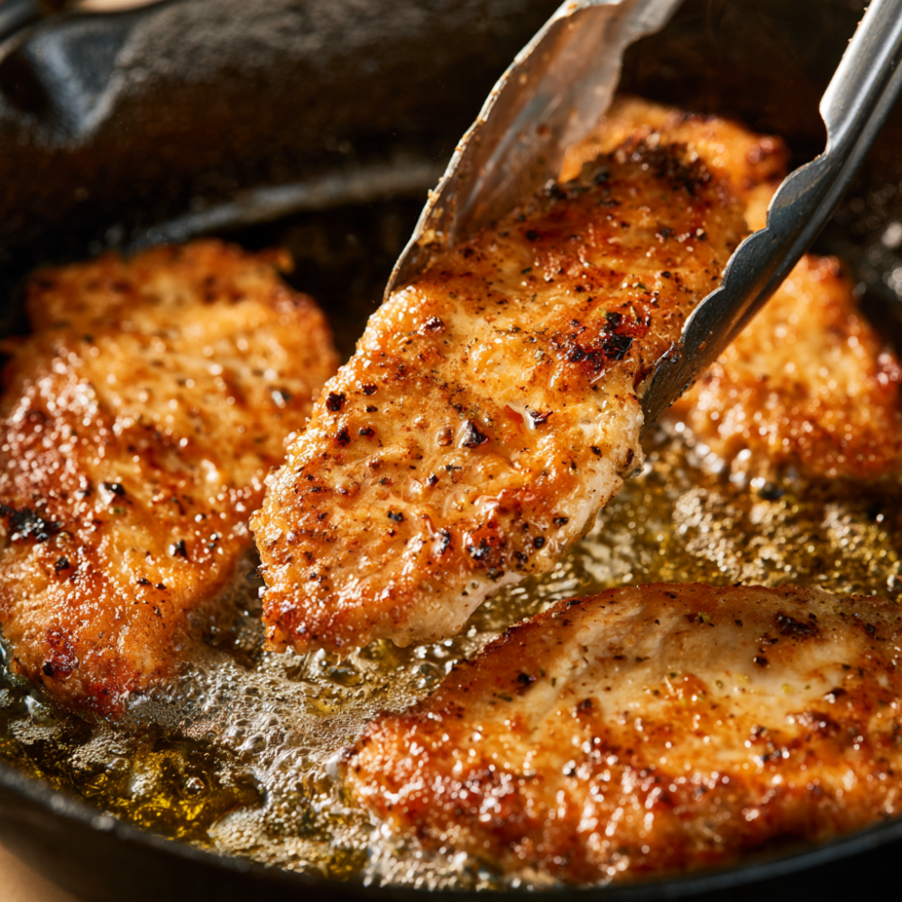 Chicken Piccata - Searing