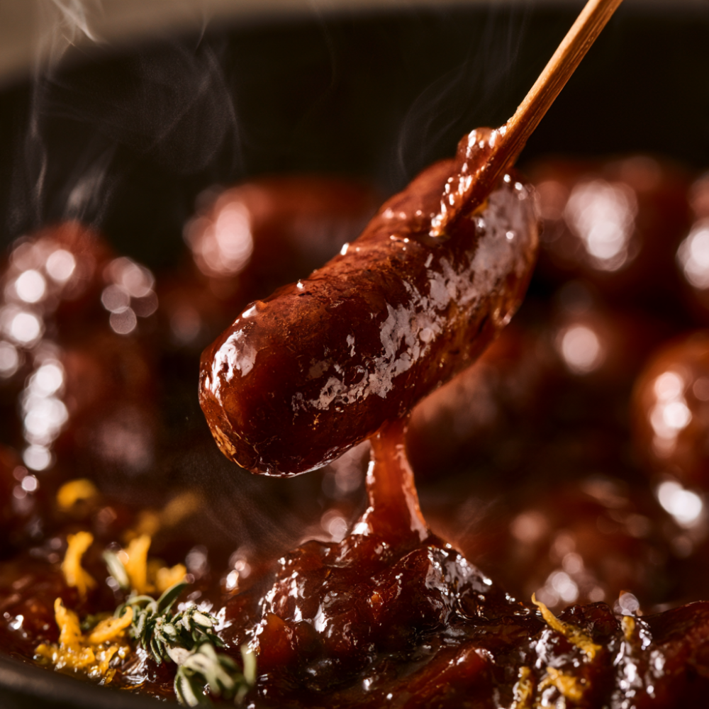 Cocktail Weenies Crockpot-Closeup