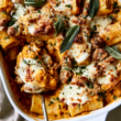 Creamy Butternut Squash & Turkey Sausage Pasta Bake