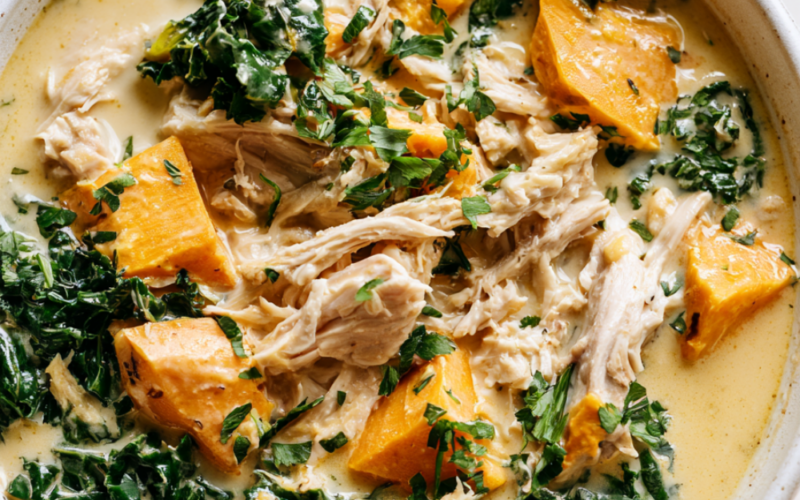 Creamy Chicken Sweet Potato Soup - bowl