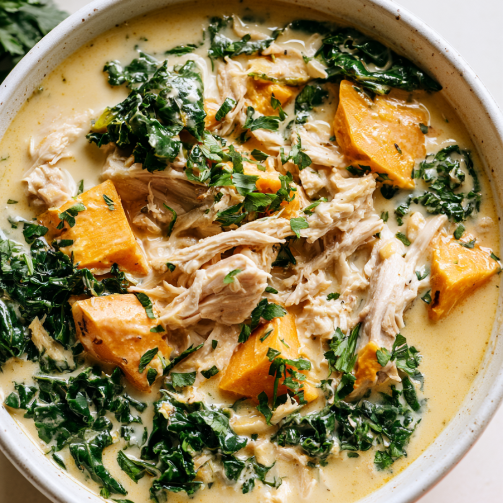 Creamy Chicken Sweet Potato Soup - bowl