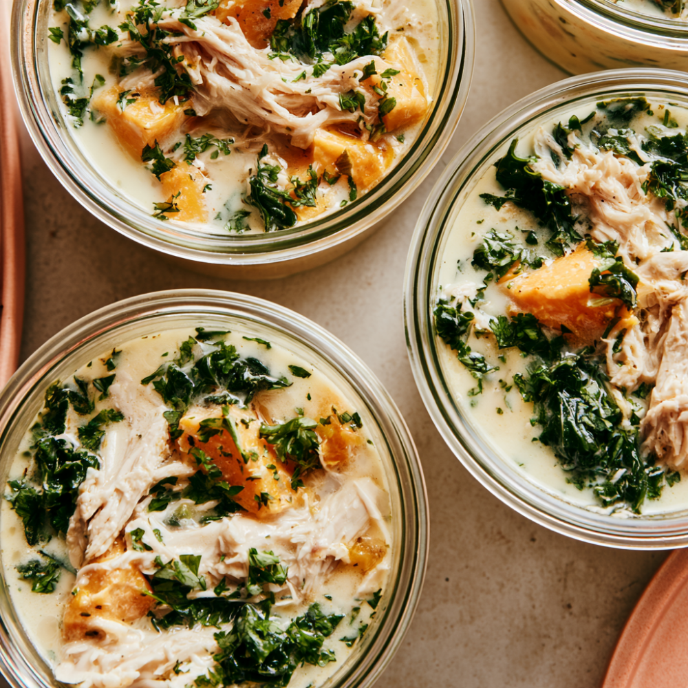 Creamy Chicken Sweet Potato Soup - meal prep