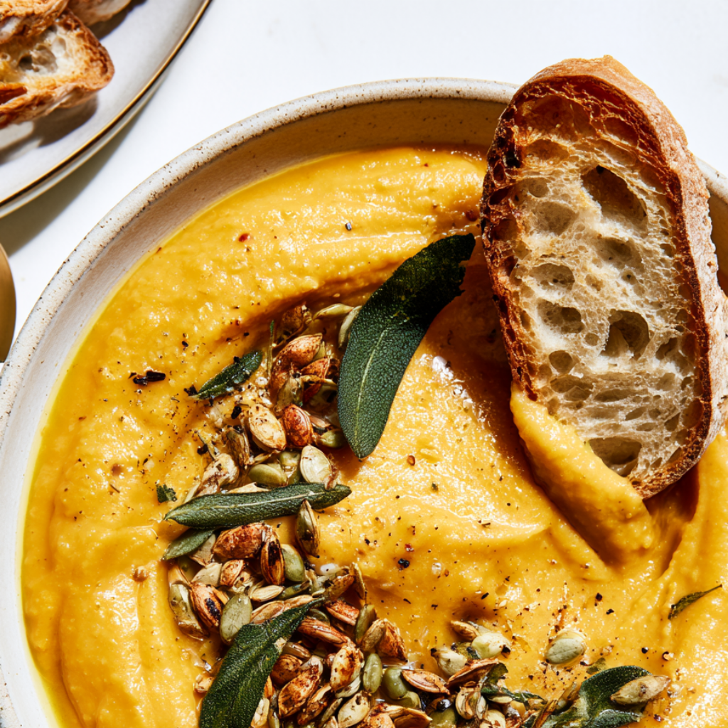 Creamy Crockpot Butternut Squash Soup serving suggestions
