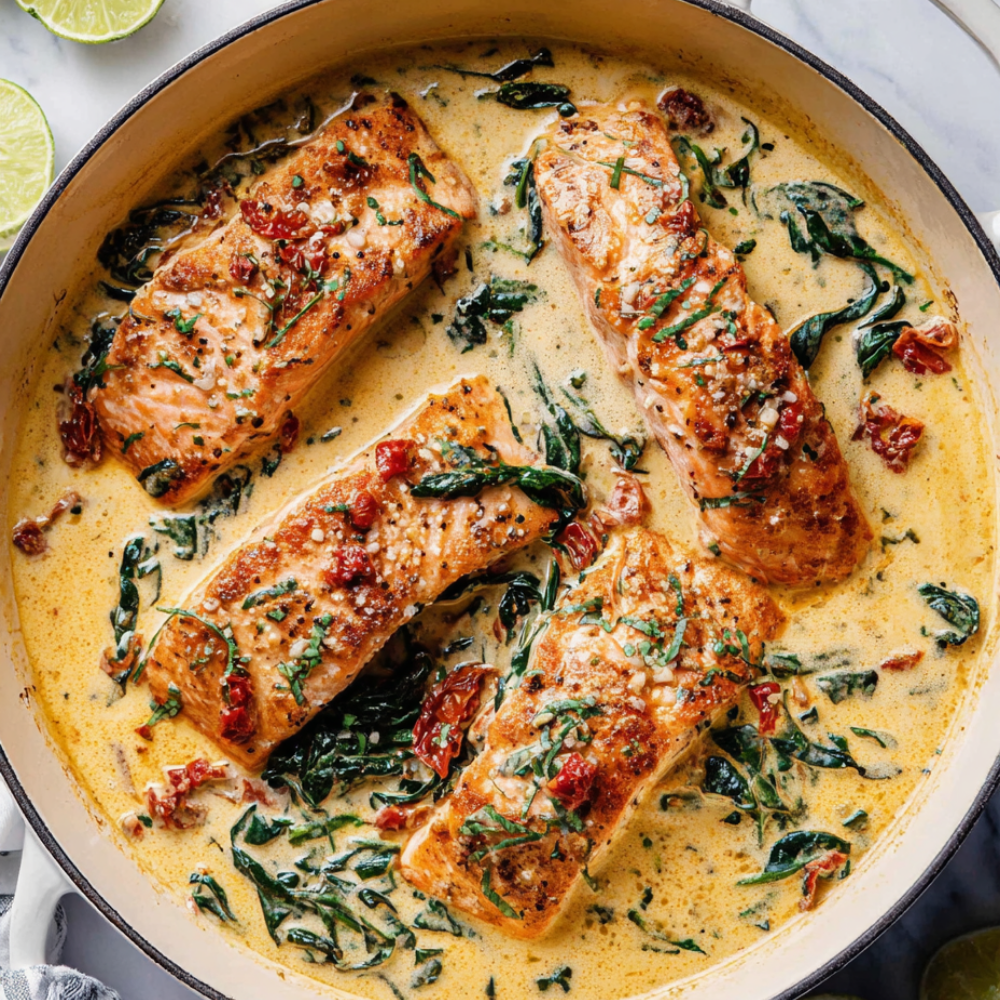 Creamy Tuscan Chicken with Salmon