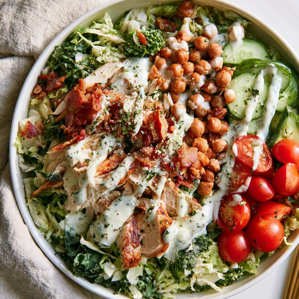 Crispy Bacon & Greek Yogurt Ranch Chopped Salad Bowl