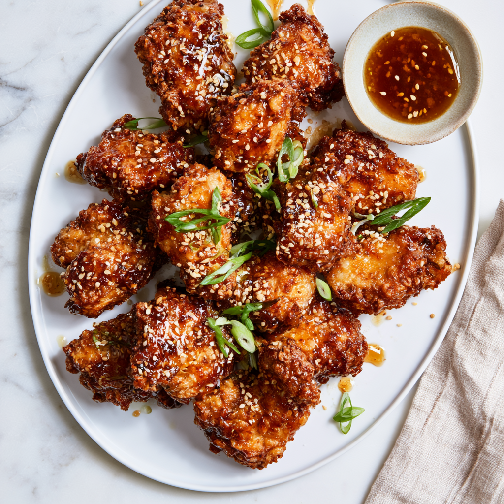 Crispy Honey Garlic Air Fryer Chicken Bites