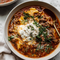 Crock Pot Lasagna Soup-bowl