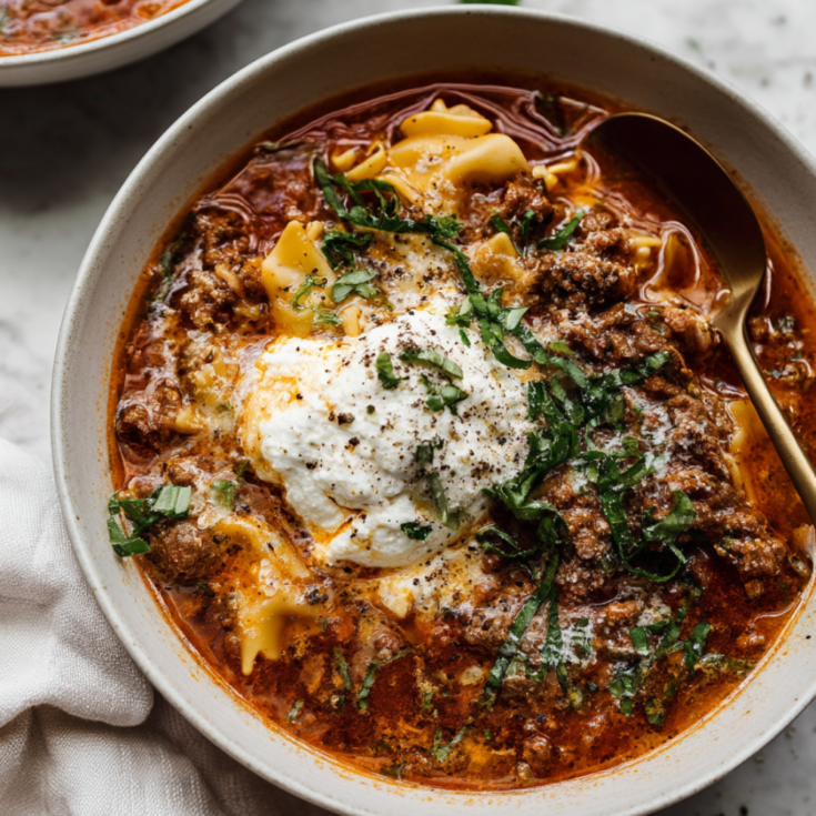 Crock Pot Lasagna Soup-bowl